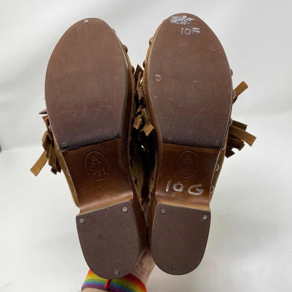 Ash Jig Suede Platform Shearling Lined Clogs - Picture 7 of 8